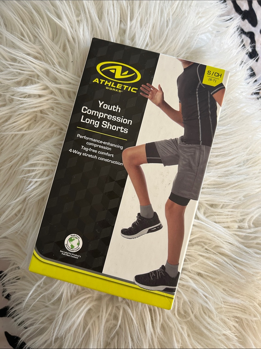 Athletic Works Boys Athletic Shorts - Black with white Trim